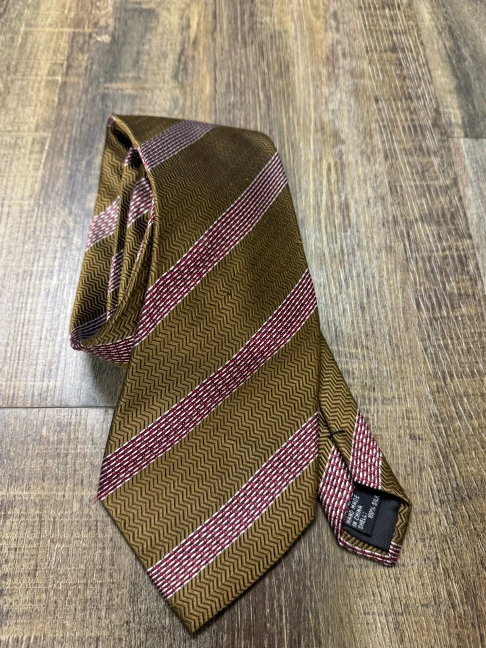 Soprano’s Brown‎ & Pink Striped Men’s Silk Tie